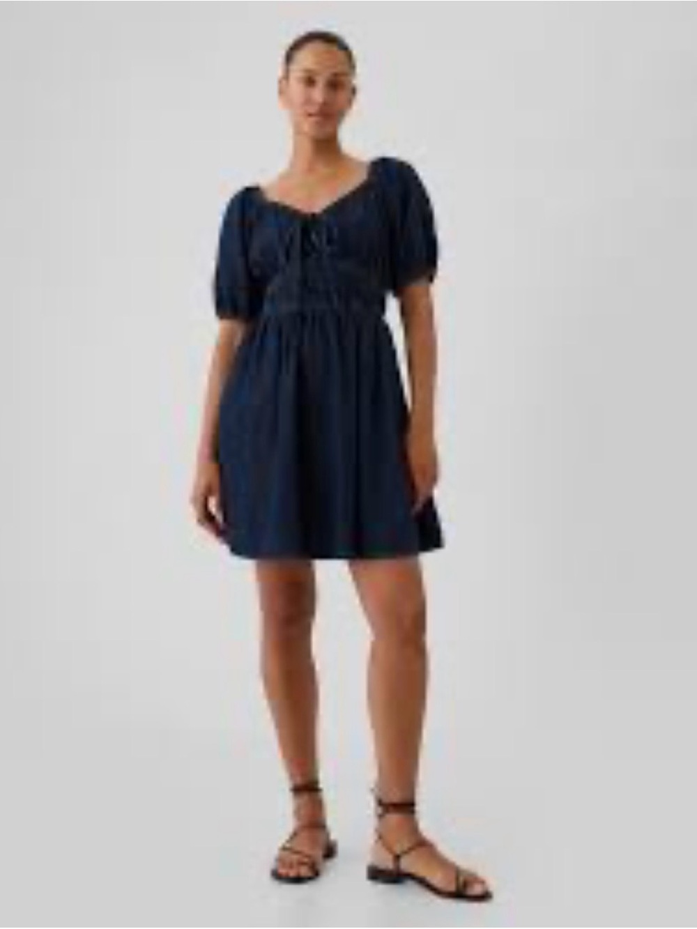 Gap Women's Navy Puff-Sleeve Mini Dress